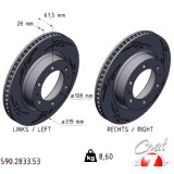 Спортивный передний тормозной диск с насечками 319х28 590283353 Otto Zimmermann Black Z