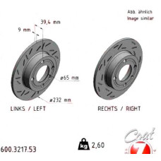 600.3217.53 Zimmermann Black Z Спортивный задний тормозной диск с насечками 232x9 на SEAT IBIZA II (6K1) с двигателем 1.0 16V