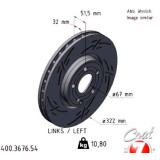 Спортивный передний левый тормозной диск с насечками 322х32 400367654 Otto Zimmermann Black Z