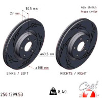 250.1399.53 Zimmermann Black Z Спортивный передний тормозной диск с насечками 308x27 на FORD KUGA III (DFK) с двигателем 2.5 Duratec PHEV