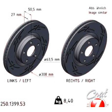 250.1399.53 Zimmermann Black Z Спортивный передний тормозной диск с насечками 308x27 на FORD KUGA III (DFK) с двигателем 2.5 Duratec PHEV