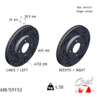 600.1597.53 Zimmermann Black Z Спортивный передний тормозной диск с насечками 256x20 на VW VENTO (1H2) с двигателем 2.0