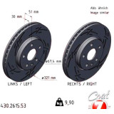Спортивный передний тормозной диск с насечками 321х30 430261553 Otto Zimmermann Black Z