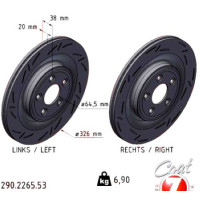 Спортивный задний тормозной диск с насечками 326х20 290226553 Otto Zimmermann Black Z