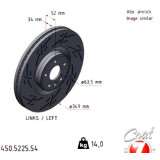 Спортивный передний левый тормозной диск с насечками 349х34 450522554 Otto Zimmermann Black Z