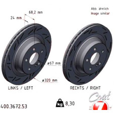 400.3672.53 Zimmermann Black Z Спортивный задний тормозной диск с насечками 320x24 на MERCEDES-BENZ E-CLASS T-Model (S212) с двигателем E 350 4-matic (212.288)
