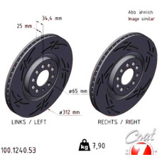 100.1240.53 Zimmermann Black Z Спортивный передний тормозной диск с насечками 312x25 на SEAT IBIZA IV (6J5, 6P1) с двигателем 1.2 TDI