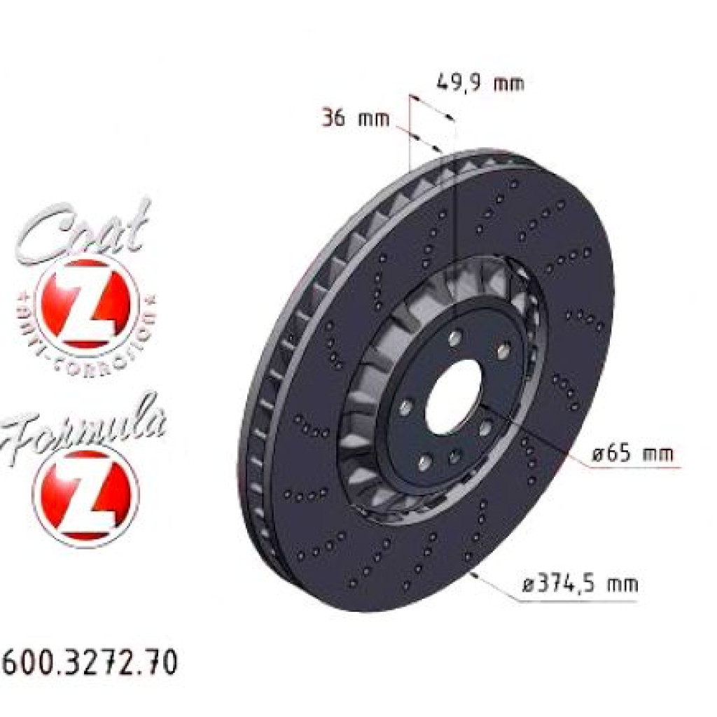 600.3272.70 Zimmermann Formula Z Передній гальмівний диск із