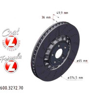 Передній гальмівний диск із перфорацією 375х36 600327270 Otto Zimmermann Formula Z