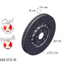 600.3272.70 Zimmermann Formula Z Передний тормозной диск 375x36 на AUDI A3 Sportback (8YA, 8YF) с двигателем RS3 TFSI quattro 294 кВт (400 л.с.)