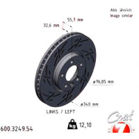 600.3249.54 Zimmermann Black Z Спортивный передний левый тормозной диск с насечками 340x33 на VW TRANSPORTER T5 Kasten (7HA, 7HH, 7EA, 7EH) с двигателем 2.0 TDI 100 кВт (136 л.с.)
