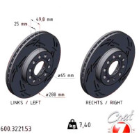 600.3221.53 Zimmermann Black Z Спортивный передний тормозной диск с насечками 288x25 на VW JETTA IV (162, 163, AV3, AV2) с двигателем 2.0 TDI 81 кВт (110 л.с.)