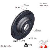 Спортивный передний левый тормозной диск с насечками 330х24 150342854 Otto Zimmermann Black Z