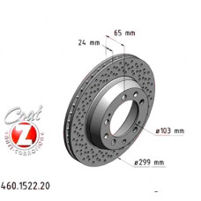 460.1522.20 Zimmermann Задний тормозной диск 299x24 на PORSCHE 911 Targa (993) с двигателем 3.8 Carrera