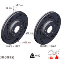 370.3088.53 Zimmermann Black Z Спортивный передний тормозной диск с насечками 320x28 на FORD USA EDGE (U387) с двигателем 3.7 AWD
