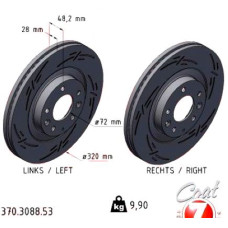 370.3088.53 Zimmermann Black Z Спортивный передний тормозной диск с насечками 320x28 на FORD USA EDGE (U387) с двигателем 3.7