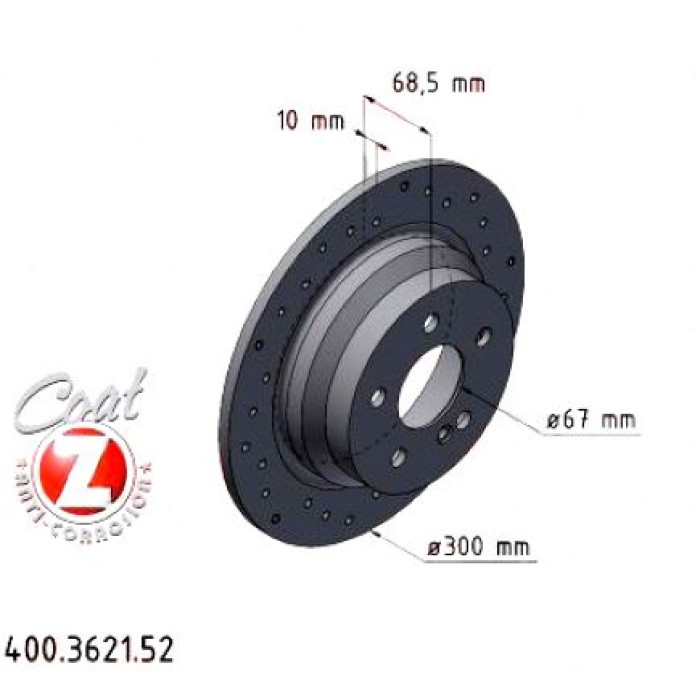 400.3621.52 Zimmermann Sport Z Спортивный задний тормозной диск с