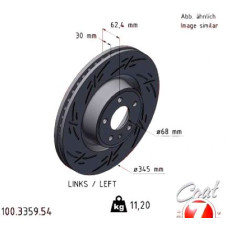 100.3359.54 Zimmermann Black Z Спортивный передний левый тормозной диск с насечками 345x30 на AUDI A6 Allroad (4GH, 4GJ, C7) с двигателем 3.0 TDI quattro 160 кВт (218 л.с.)