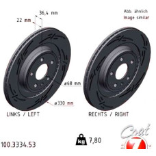 100.3334.53 Zimmermann Black Z Спортивный задний тормозной диск с насечками 330x22 на AUDI A4 B8 (8K2) с двигателем 1.8 TFSI 88 кВт (120 л.с.)