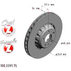 100.3391.75 Zimmermann Formula Z Передній гальмівний диск 349x34 на AUDI A6 Allroad (4AH, C8) з двигуном 55 TDI Mild Hybrid quattro 253 кВт (344 к.с.)