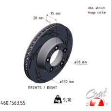 460.1563.55 Zimmermann Black Z Спортивный задний правый тормозной диск с насечками 330x28 на PORSCHE 911 КАБРИОЛЕТ (991) с двигателем 3.0 Carrera GTS