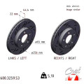 Спортивний передній гальмівний диск із насічками 256х22 Zimmermann Black Z