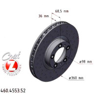 460.4553.52 Zimmermann Sport Z Спортивный передний левый тормозной диск с перфорацией 360x36 на PORSCHE CAYENNE Coupe (9YB) с двигателем 2.0 E-Hybrid AWD (9YBAR1)
