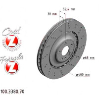 100.3380.70 Zimmermann Formula Z Передній гальмівний диск 400x38 на AUDI A6 (4G2, 4GC, C7) з двигуном 3.0 TFSI quattro