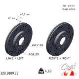 Спортивный передний тормозной диск с насечками 256х22 320380953 Otto Zimmermann Black Z