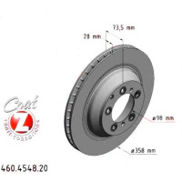 460.4548.20 Zimmermann Задний тормозной диск 358x28 на PORSCHE CAYENNE (9YA) с двигателем 3.0 AWD (9YAAA1)