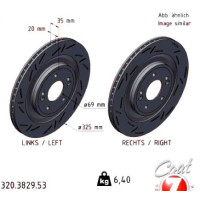 320.3829.53 Zimmermann Black Z Спортивный задний тормозной диск с насечками 325x20 на KIA SORENTO IV (MQ4, MQ4A) с двигателем 1.6 T-GDi Hybrid AWD