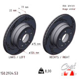 Спортивный задний тормозной диск с насечками 324х22 150293453 Otto Zimmermann Black Z