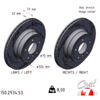 Спортивный задний тормозной диск с насечками 324х22 150293453 Otto Zimmermann Black Z