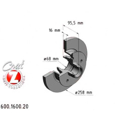 600.1600.20 Zimmermann Передний тормозной диск 258x16 на VW TRANSPORTER T3 АВТОБУС (25_) с двигателем 2.1 Cat