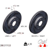 Спортивный передний тормозной диск с насечками 282х23 280317153 Otto Zimmermann Black Z