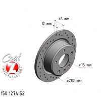 150.1274.52 Zimmermann Sport Z Спортивный задний тормозной диск с перфорацией 282x12 на BMW 3 КАБРИОЛЕТ (E30) с двигателем M3 2.3