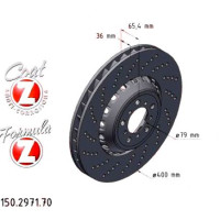 Передний левый тормозной диск с перфорацией 400х36 150297170 Otto Zimmermann Formula Z