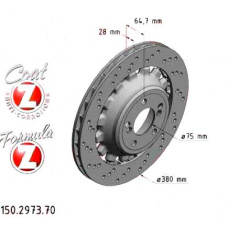 150.2973.70 Zimmermann Formula Z Задний левый тормозной диск 380x28 на BMW 2 Coupe (F22, F87) с двигателем M2 CS