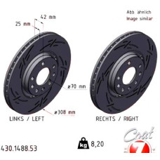 430.1488.53 Zimmermann Black Z Спортивный передний тормозной диск с насечками 308x25 на OPEL ASTRA G Caravan (T98) с двигателем 2.0 OPC (F35) 147 кВт (200 л.с.)