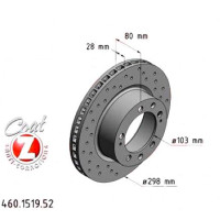 460.1519.52 Zimmermann Sport Z Спортивный передний тормозной диск с перфорацией 298x28 на PORSCHE 911 (964) с двигателем 3.6 Carrera