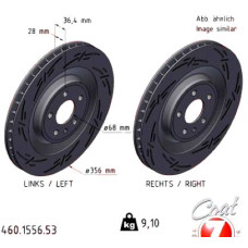 460.1556.53 Zimmermann Black Z Спортивный задний тормозной диск с насечками 356x28 на PORSCHE MACAN (95B) с двигателем 2.0 185 кВт (252 л.с.)