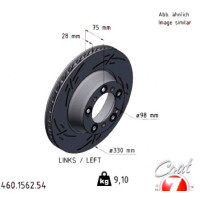 460.1562.54 Zimmermann Black Z Спортивный задний левый тормозной диск с насечками 330x28 на PORSCHE 911 КАБРИОЛЕТ (991) с двигателем 3.0 Carrera GTS