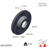 Спортивный задний правый тормозной диск с насечками 330х28 460450955 Otto Zimmermann Black Z