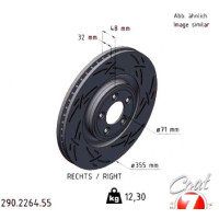 Спортивный передний правый тормозной диск с насечками 355х32 290226455 Otto Zimmermann Black Z
