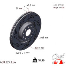 600.3243.54 Zimmermann Black Z Спортивный передний левый тормозной диск с насечками 340x30 на VW PASSAT (3G2, CB2) с двигателем 1.4 GTE Hybrid 160 кВт (218 л.с.)