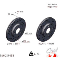 540.2491.53 Zimmermann Black Z Спортивный передний тормозной диск с насечками 252x20 на SUZUKI SPLASH (EX) с двигателем 1.0 (A5B310) 48 кВт (65 л.с.)