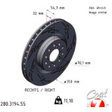 Спортивный передний правый тормозной диск с насечками 350х32 280319455 Otto Zimmermann Black Z