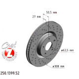 Спортивный передний тормозной диск с перфорацией 308х27 250139952 Otto Zimmermann Sport Z