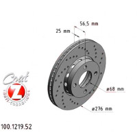 100.1219.52 Zimmermann Sport Z Спортивный передний тормозной диск с перфорацией 276x25 на AUDI COUPE B3 (89, 8B3) с двигателем 2.8