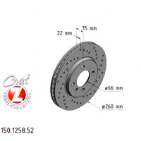 150.1258.52 Zimmermann Sport Z Спортивный передний тормозной диск с перфорацией 260x22 на BMW 3 КАБРИОЛЕТ (E30) с двигателем 320 i 95 кВт (129 л.с.)